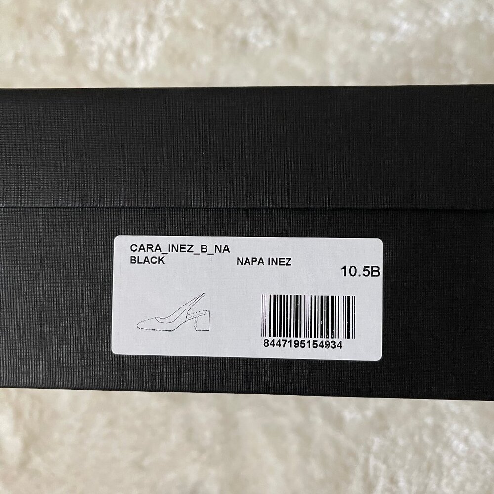 Inez Coco slingback square toe block heel pump in Black Nappa size 10.5 - Picture 12 of 13